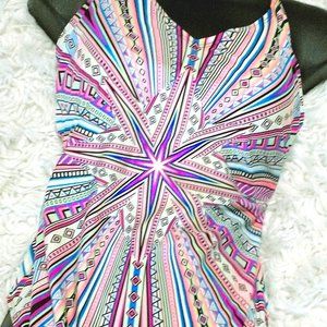 Geometric print swimwear